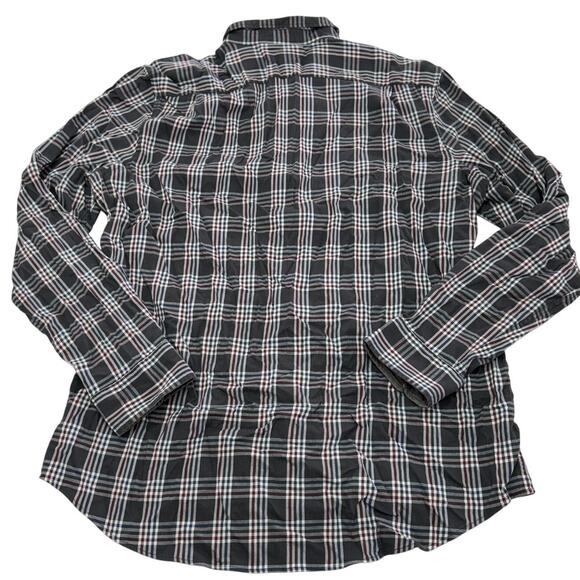 Michael Kors Shirt Mens XX Large Grey Plaid Classic Fit Button Down Cotton‎ - Picture 2 of 8
